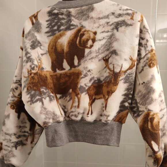 Vintage Cropped Fleece Wildlife Top - Picture 12 of 12